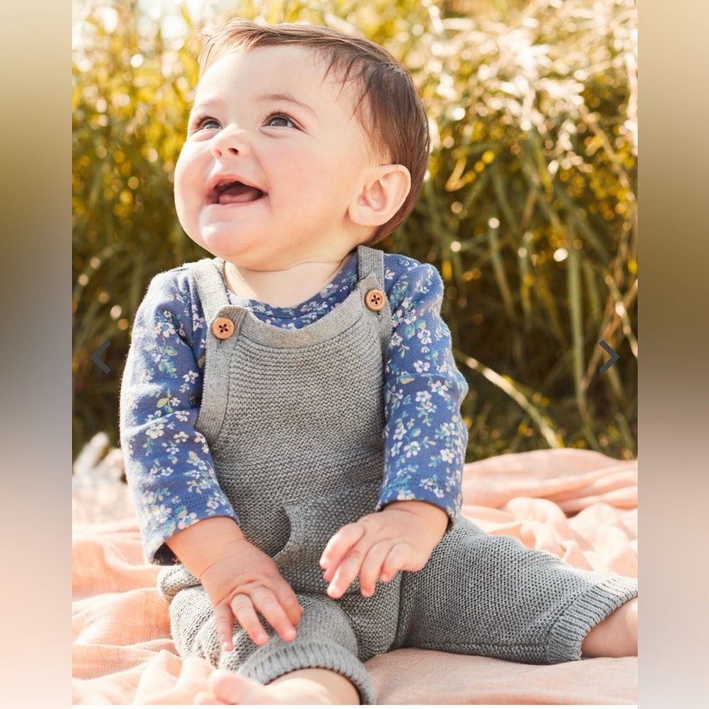 Carters little planet organic cotton knit overalls